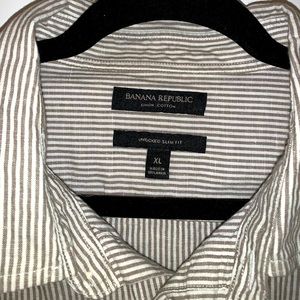 Banana republic linen cotton slim fit untucked shirt XL
